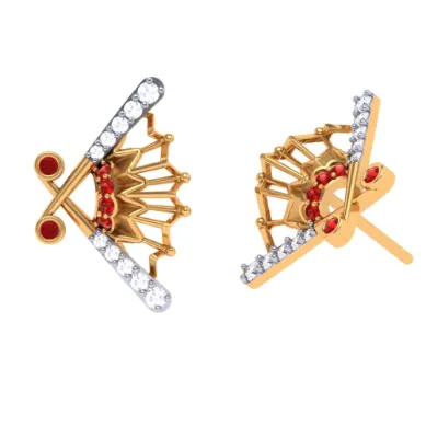 Sleek 22 Karat Gold Studs For Women