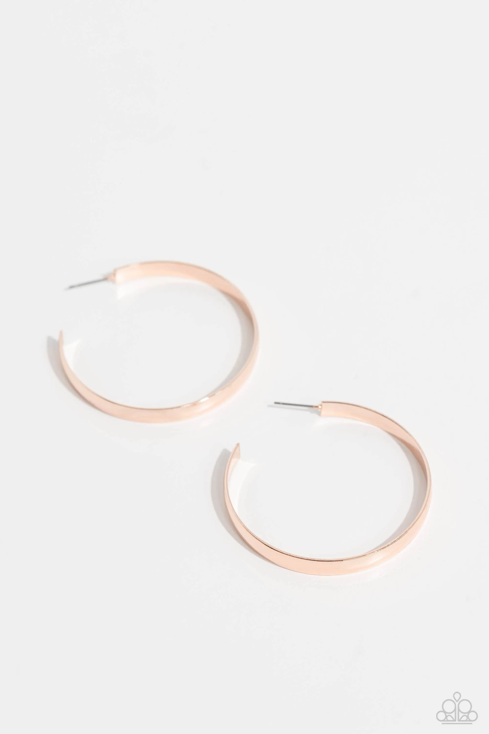 Sleek Symmetry - Rose Gold Hoop Earrings - Paparazzi Accessories