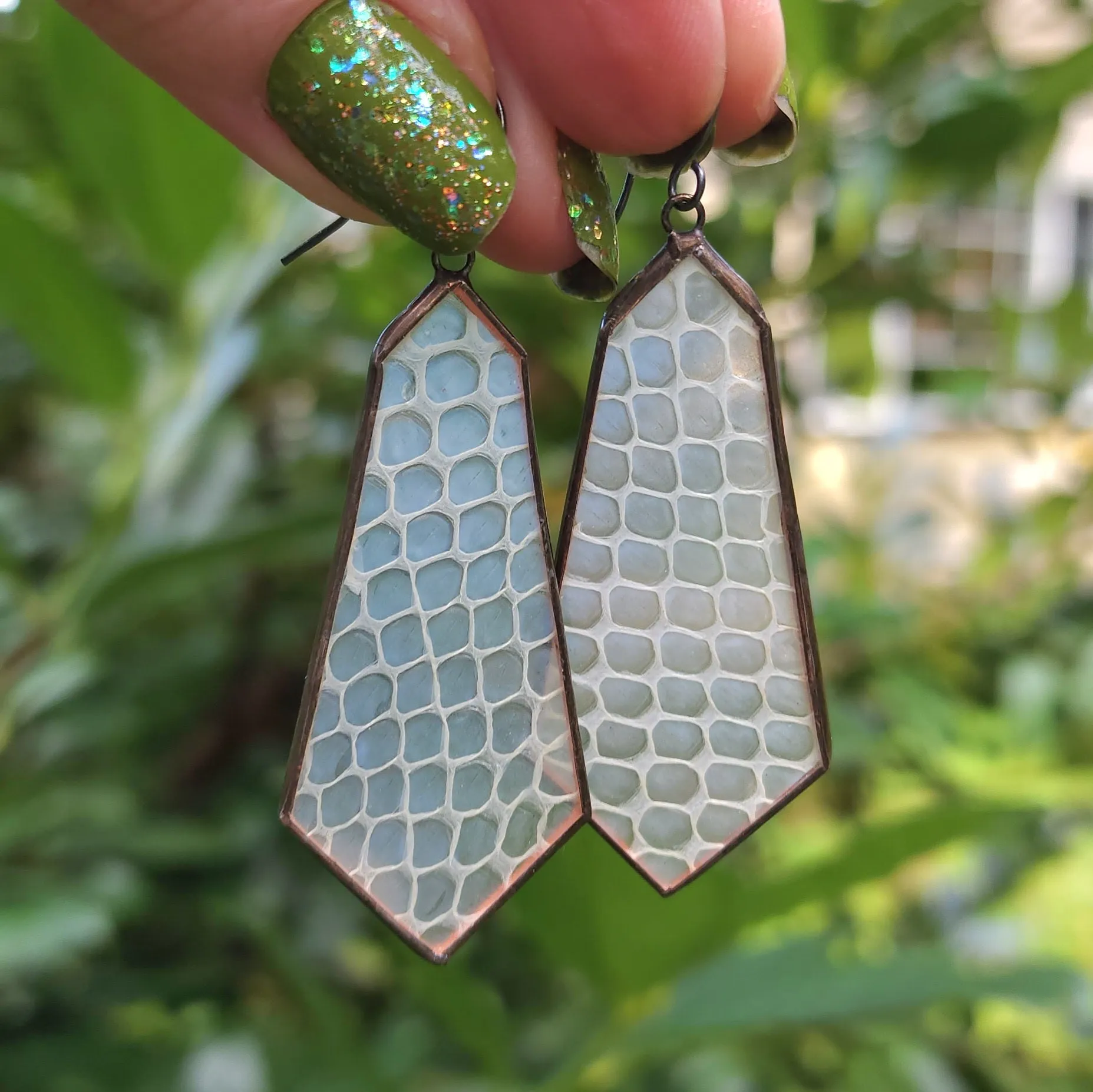 Snakeskin Shed Chandelier Earrings