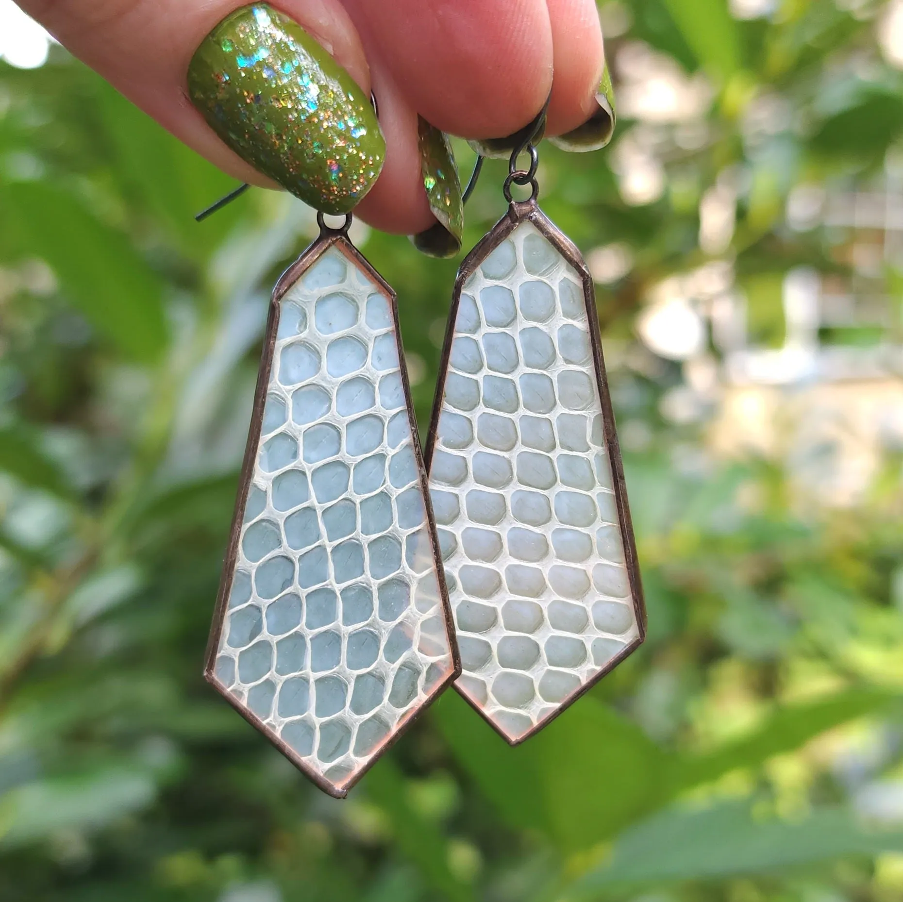 Snakeskin Shed Chandelier Earrings