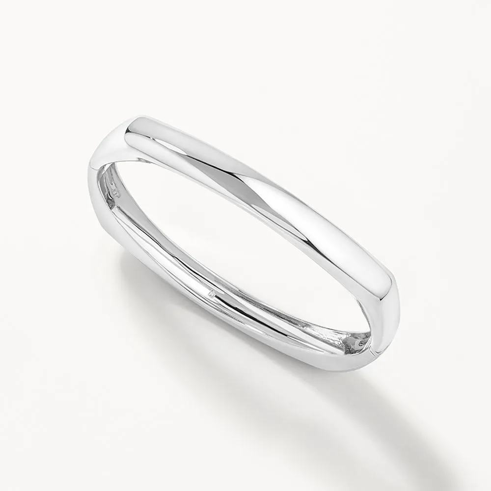 Square Edge Bangle in Silver