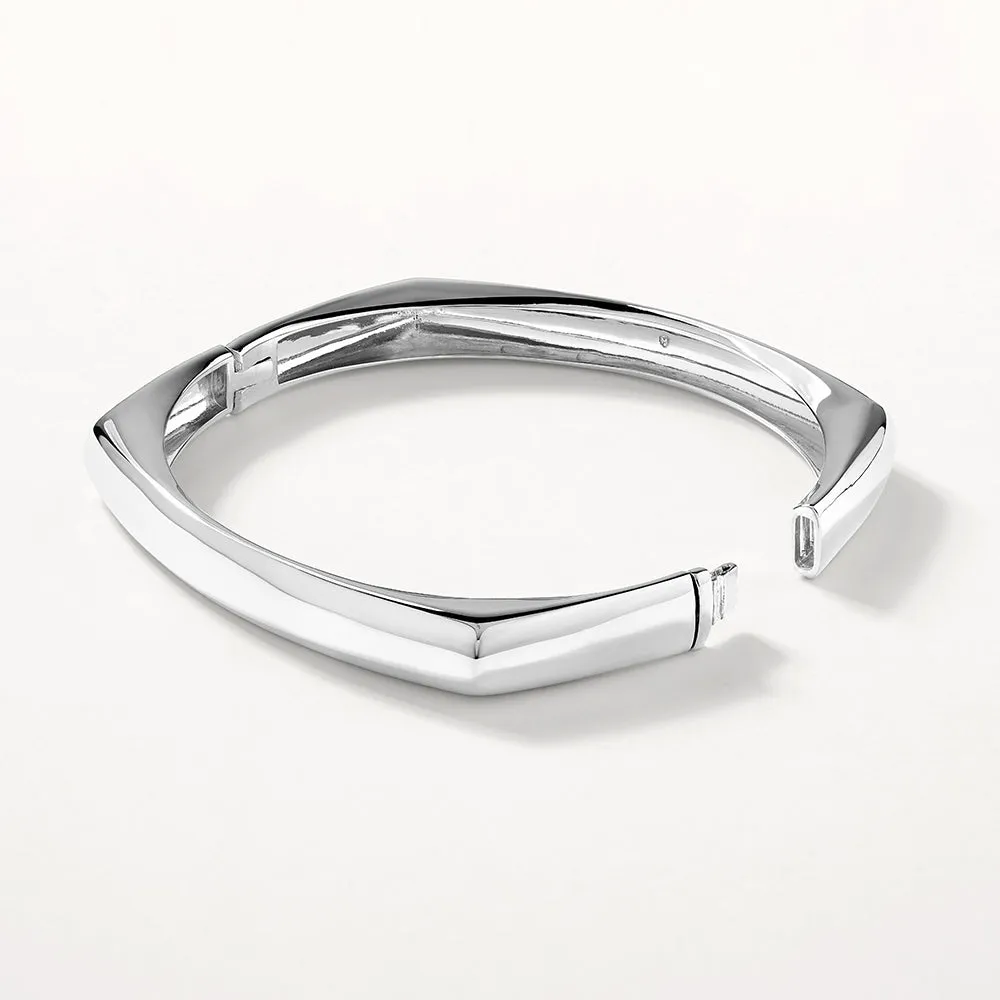 Square Edge Bangle in Silver