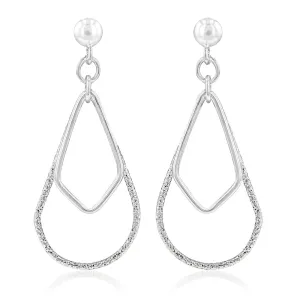 Sterling Silver Fancy Patterned Drop Earrings