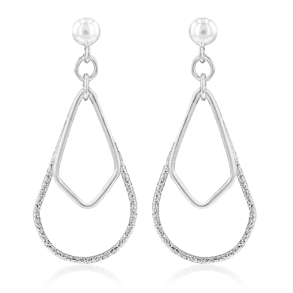 Sterling Silver Fancy Patterned Drop Earrings