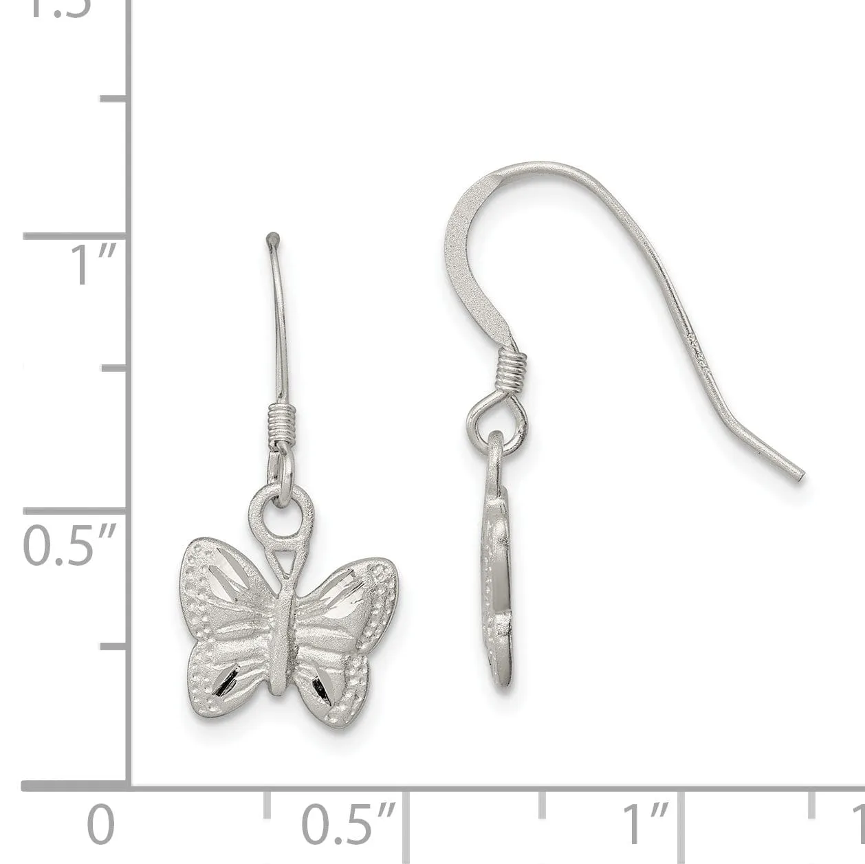 Sterling Silver Polished Butterfly Earrings