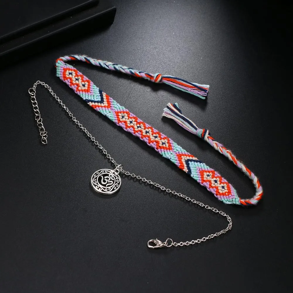 SUMMER is HERE! 2 /pc Cotton & OM Symbol Anklet/ Bracelet