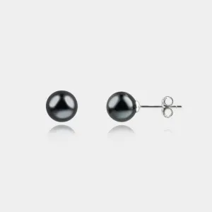 TIMELESS BLACK PEARL STUDS (7MM)