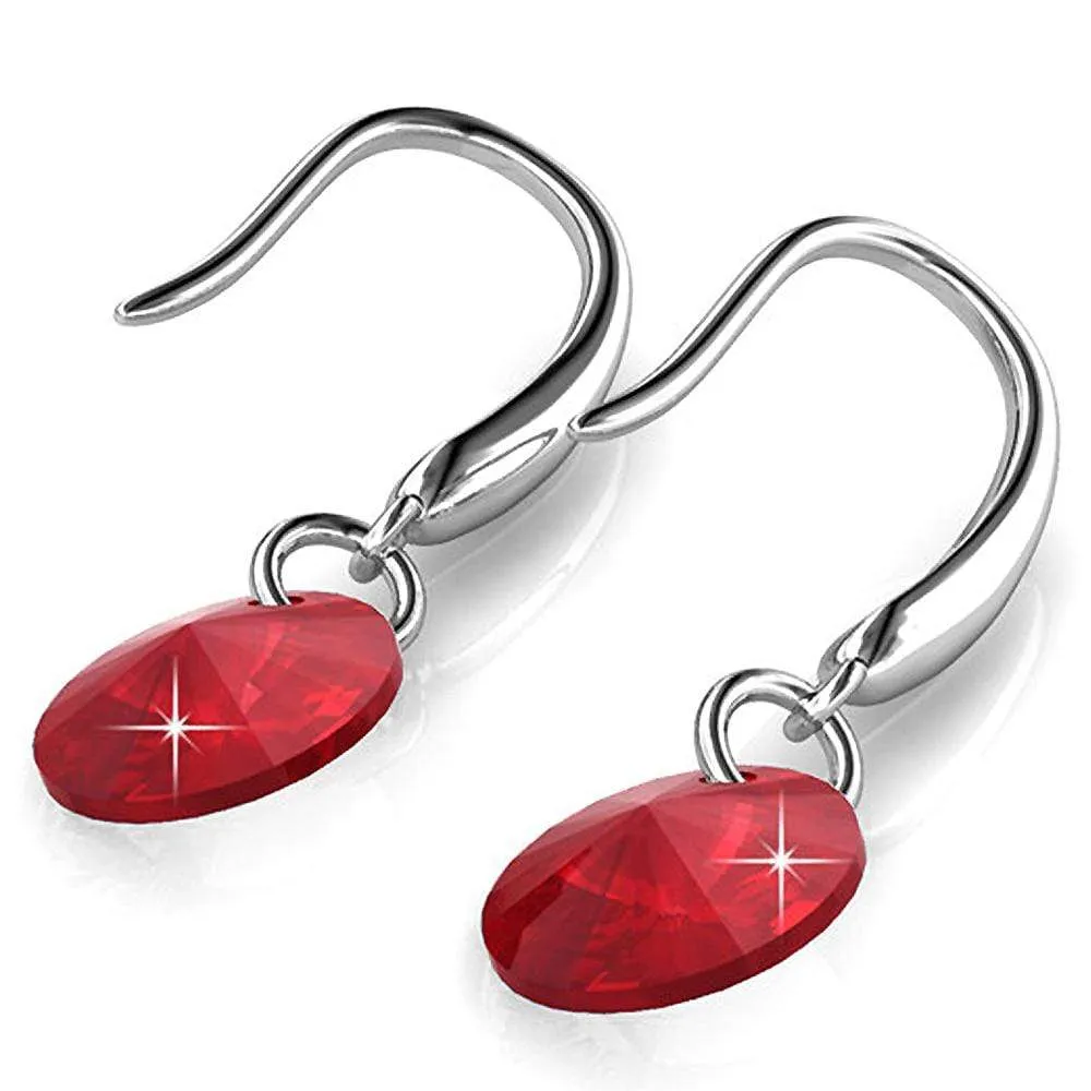 Timeless Crystal Drop Earrings Red Embellished With SWAROVSKI Crystals