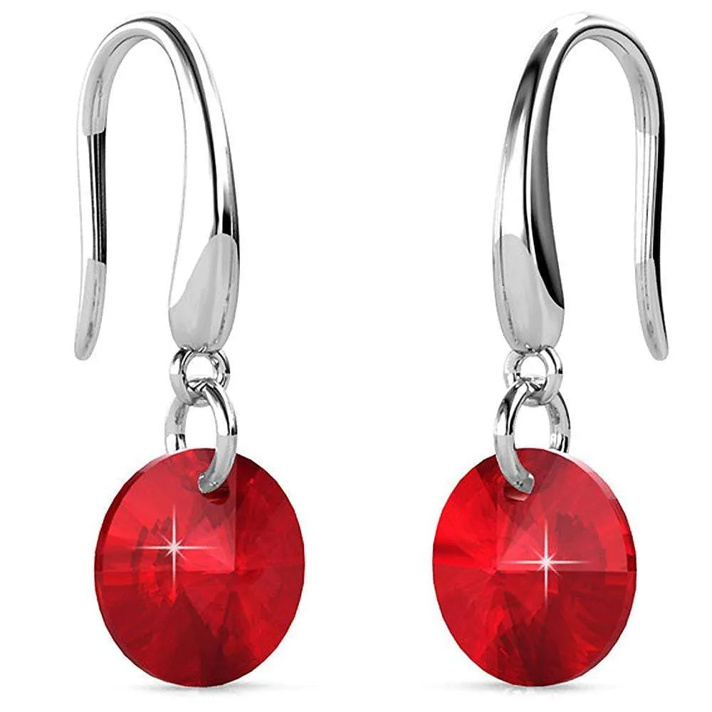 Timeless Crystal Drop Earrings Red Embellished With SWAROVSKI Crystals