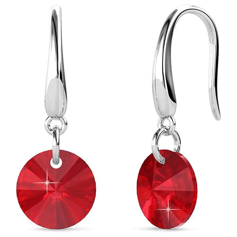 Timeless Crystal Drop Earrings Red Embellished With SWAROVSKI Crystals