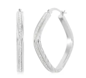 Timeless Sterling Silver Squared Hoops 1.25”