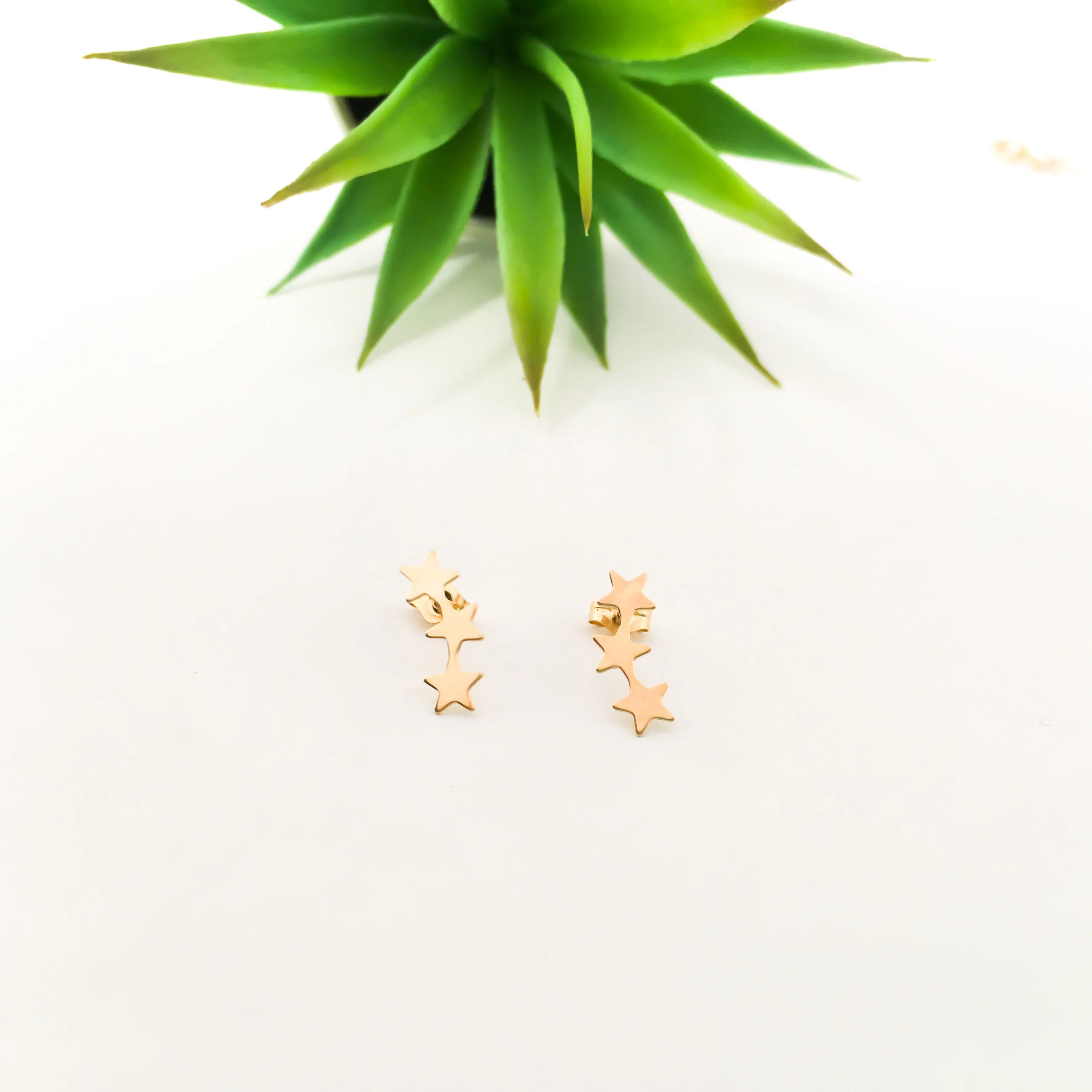 Triple Star Stud Earrings