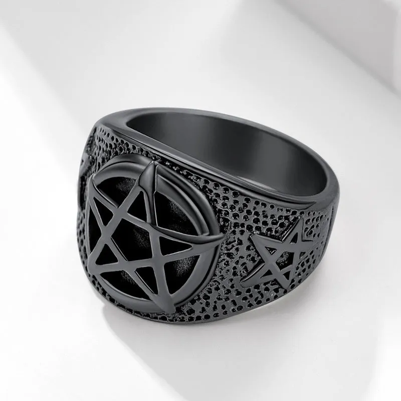 Vintage Pentagram Ring Stainless Steel Ring For Men