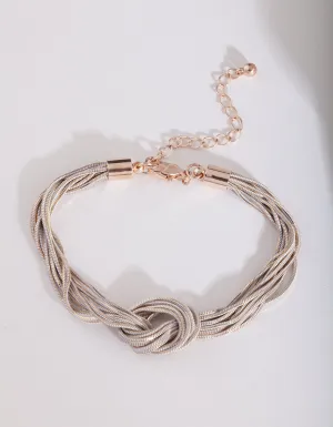 White and Gold Knot Bracelet