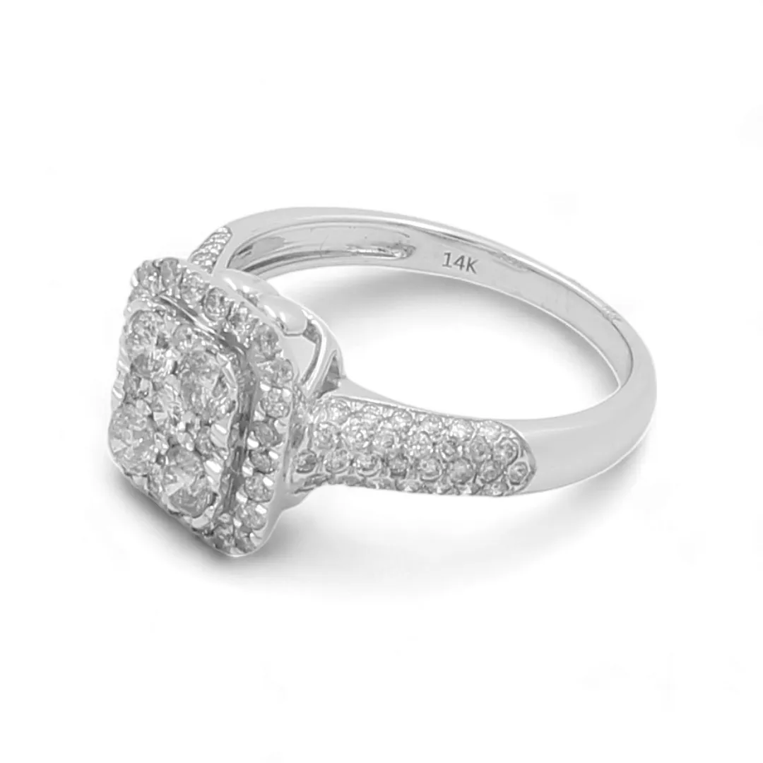 White Gold 14K Woman Ring with Diamonds