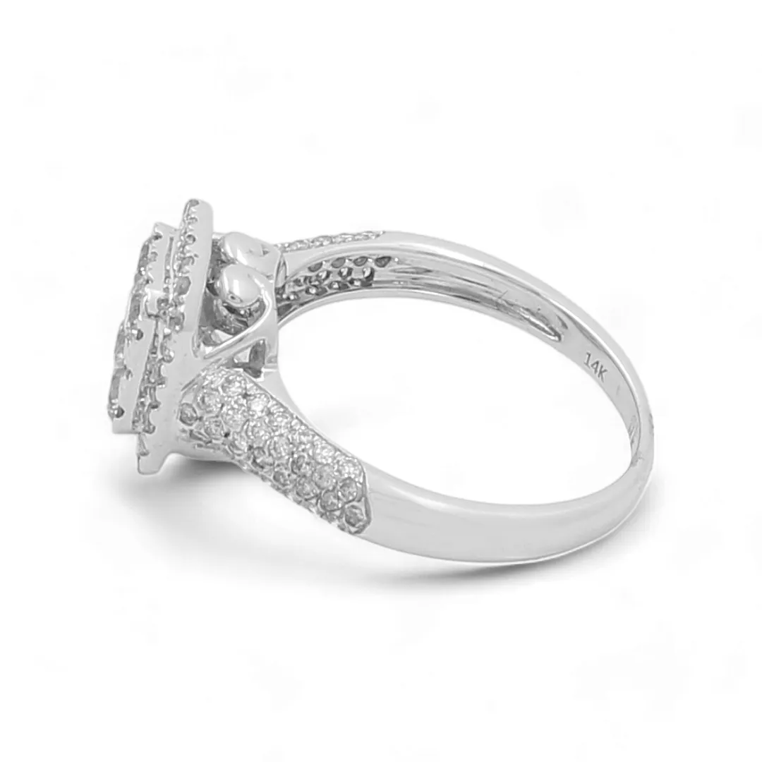 White Gold 14K Woman Ring with Diamonds