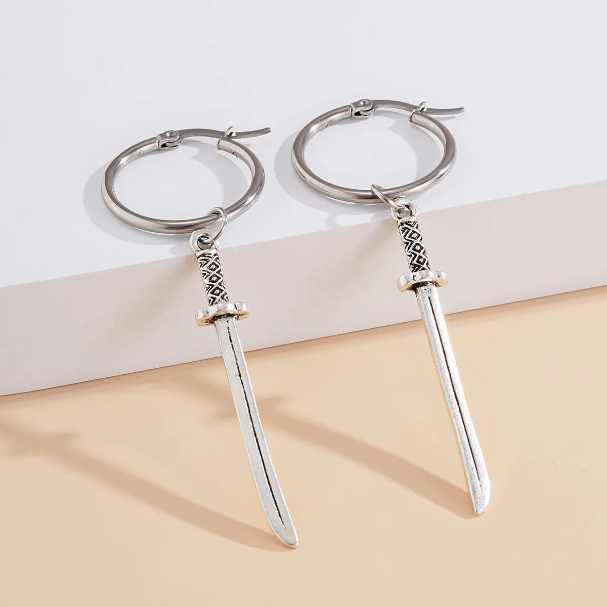 Wind Versatile Sword Handle Earrings Personality