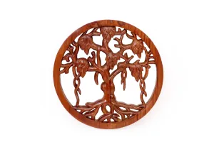 Wooden Teak Ring Tree Wall Decor