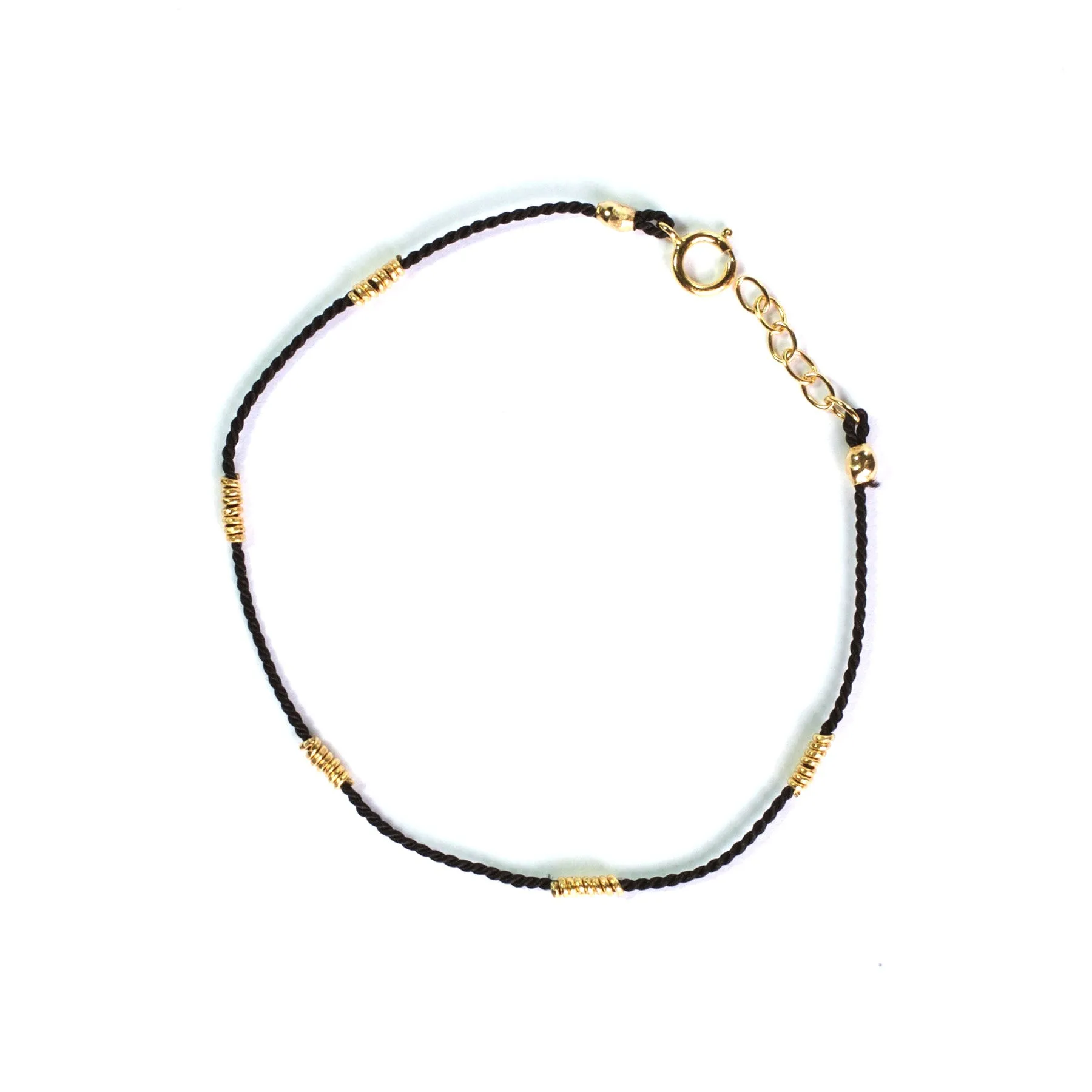 Wrapped Wire Silk Bracelet | Black, Gold