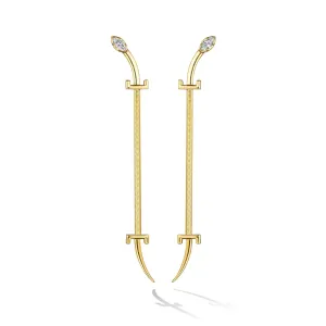 Yellow Gold Origin Drop Earrings with Diamonds